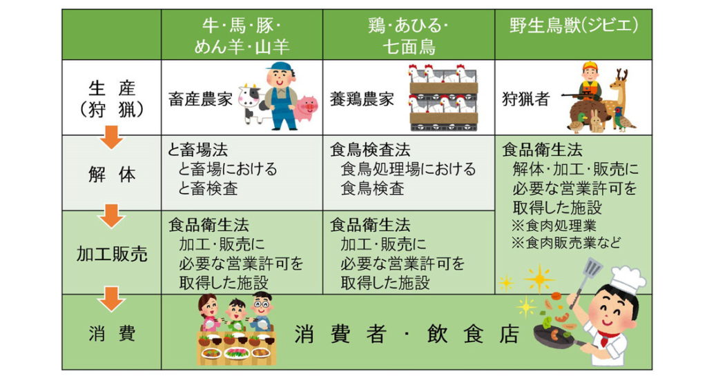 食肉販売の流れ